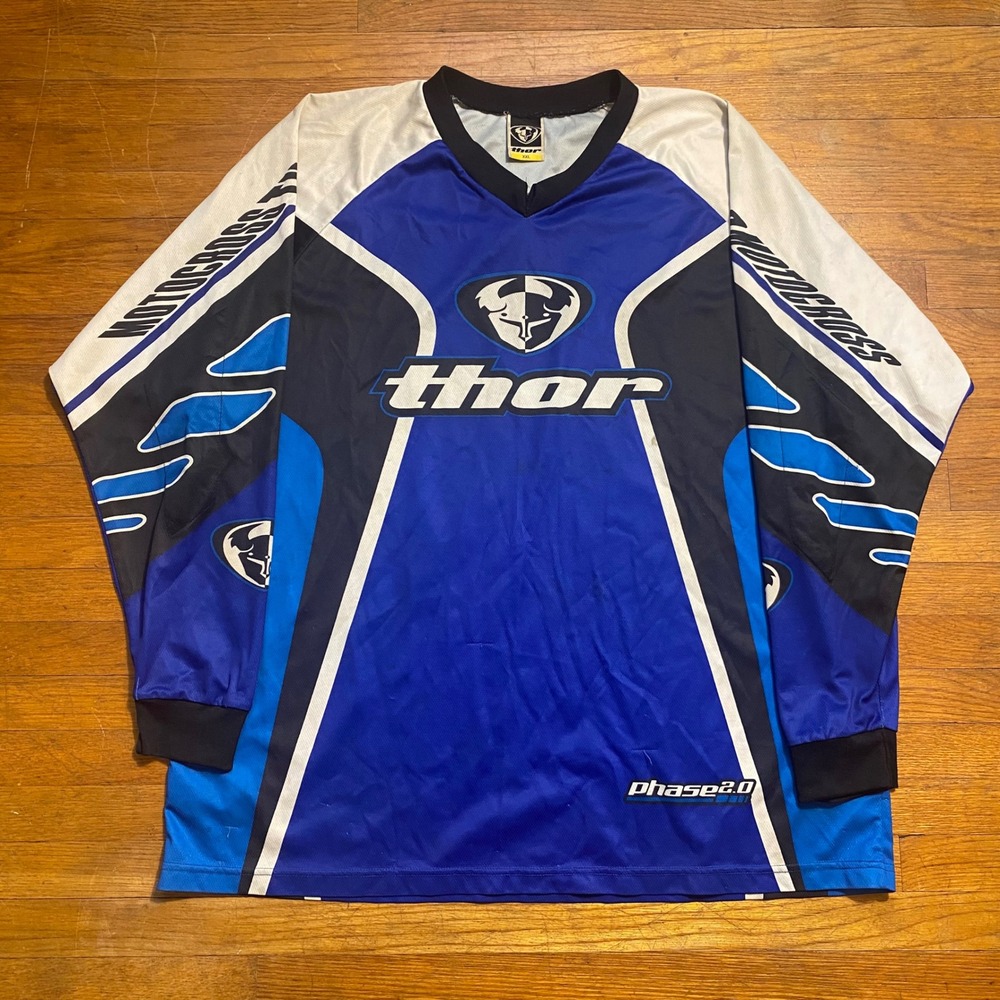 Thor Motocross Phase 2.0 Racing Jersey Blue Black White XXL Long Sleeve